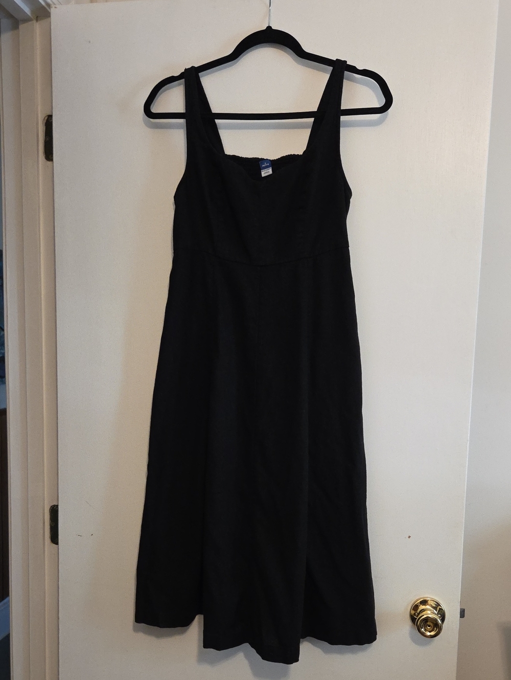 Old Navy Women's Black Linen Blend Midi Dress